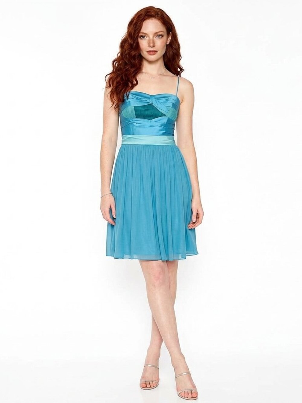 Gorgeous Handmade Vintage Strapless Teal-Aqua Ballet Gown